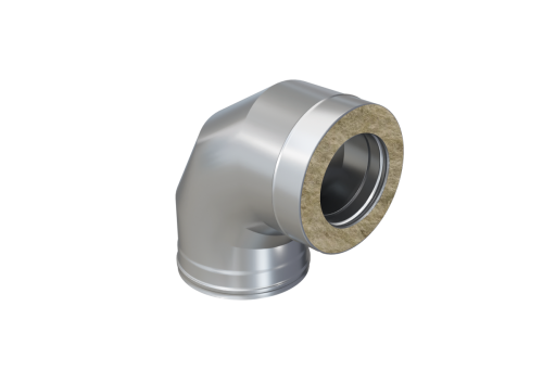 Колено Феррум утепленное угол 90° нержавеющее (430/0,5мм)/оцинкованное, ф135/200, по воде