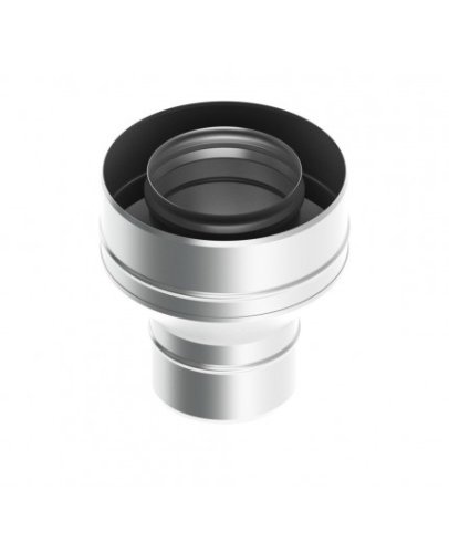 Переход Феррум на сэндвич нержавеющий, (430/0,8мм), ф115/200, по воде (черный)