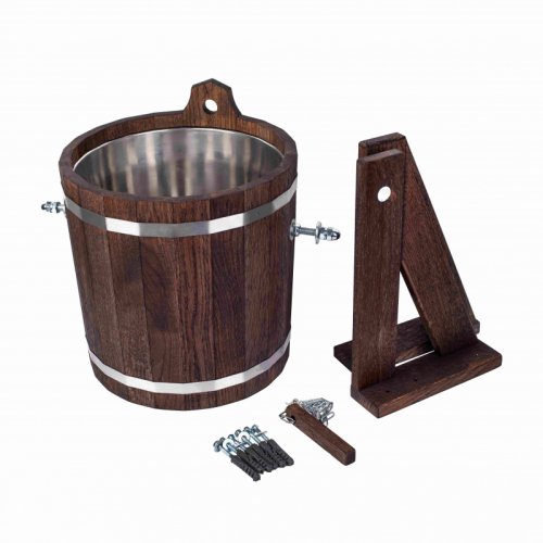 детальное фото обливное устройство 16л с нержавеющей вставкой woodson дуб темный в интернет-магазине Дачный Эксперт