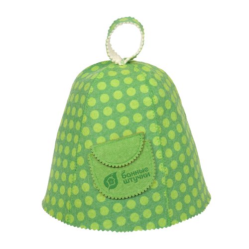 детальное фото шапка для бани горошек с карманом банные штучки в интернет-магазине Дачный Эксперт