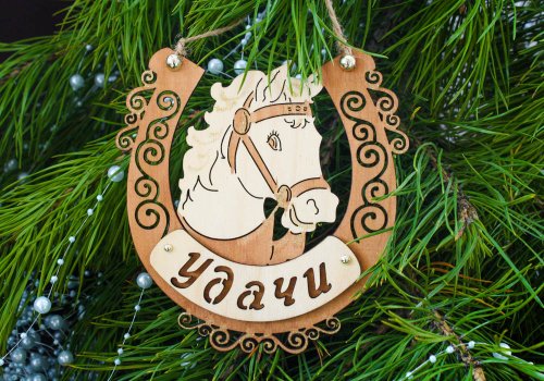 детальное фото сувенир-подкова "удачи" с лошадью 13,5*14 в интернет-магазине Дачный Эксперт