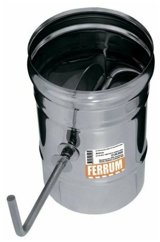 Заслонка Феррум (шибер поворотный) нержавеющая (430/0,8мм), ф115 черный