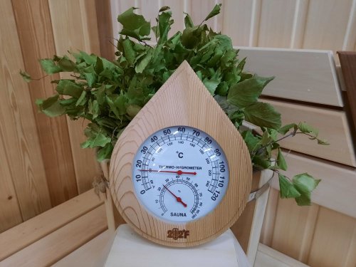 детальное фото термометр с гигрометром банная станция капля канадский кедр, th-13r, 212f, банный эксперт в интернет-магазине Дачный Эксперт