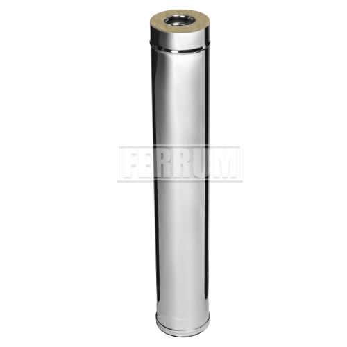 Дымоход Феррум утепленный нержавеющий (430/0,5мм)/оцинкованный ф110/200 L=1м по воде