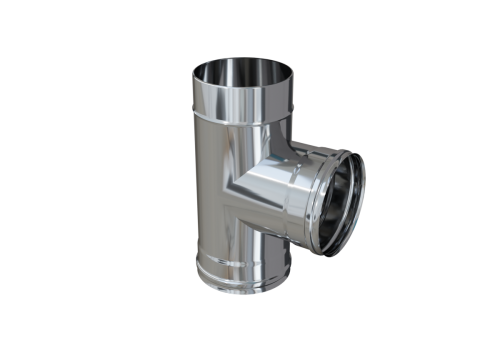 Тройник Феррум угол 90°, нержавеющий (430/0,5мм), ф115, по дыму