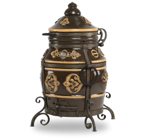 детальное фото тандыр экотандыры уфа, черный с золотой патиной, с откидной крышкой в интернет-магазине Дачный Эксперт