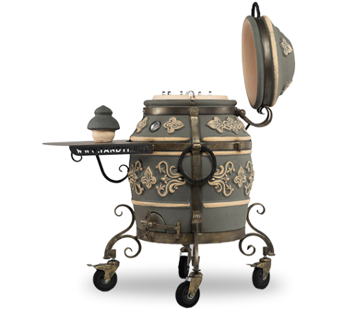 детальное фото тандыр экотандыры фирменный 1 столик, с откидной крышкой и колесами, графит в интернет-магазине Дачный Эксперт