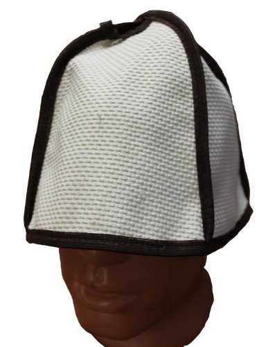 детальное фото шапка для бани и сауны "нежность", хлопок, (коричневый кант), бацькина баня в интернет-магазине Дачный Эксперт