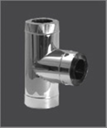 Тройник Феррум утепленный угол 90° нержавеющий (430/0,5мм)/зеркальный, ф150/250, по воде