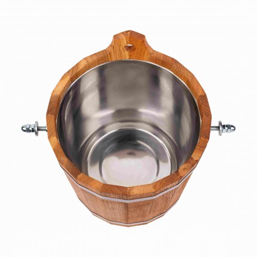 детальное фото обливное устройство 20л с нержавеющей вставкой woodson дуб в интернет-магазине Дачный Эксперт