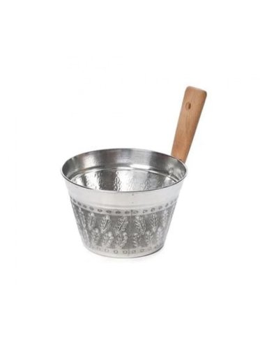 детальное фото ушат 3л, mini алюминиевый, ручка из бука, 212f, банный эксперт в интернет-магазине Дачный Эксперт