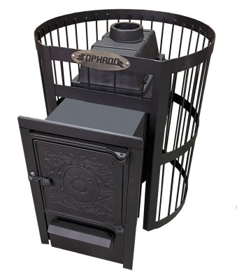 печь для бани торнадо-16 чугунная дт-4 сетка дровяная