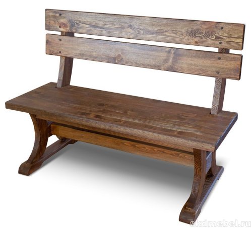 скамья №14 160х65х45 см массив сосны старение, палисандр, ирб