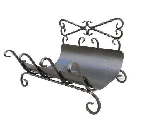 дровница узорная с поддоном черная, банный эксперт