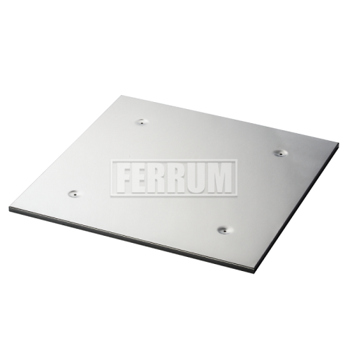 Разделка Феррум потолочная декоративная нерж. (430/0,5 мм) 480*480 с отв. ф200 в пленке