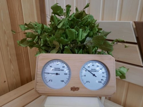 детальное фото термометр с гигрометром банная станция очки восьмиугольник, канад.кедр, th-22-r, 212f банный эксперт в интернет-магазине Дачный Эксперт