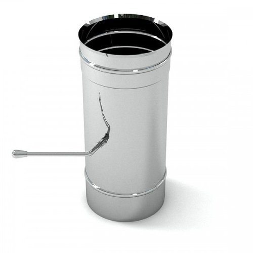 Заслонка Феррум (шибер поворотный) нержавеющая (430/0,8мм), ф115 черный