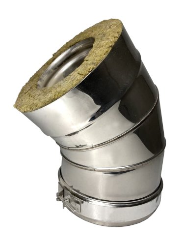 Колено Craft утепленное угол 135° нержавеющее (316/0,5/304/0,5мм) ф115/200 по воде