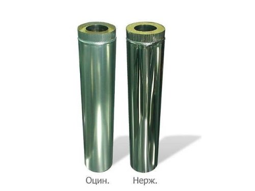 Дымоход Феррум утепленный нержавеющий (430/0,5мм)/оцинкованный ф150/210 L=1м по воде