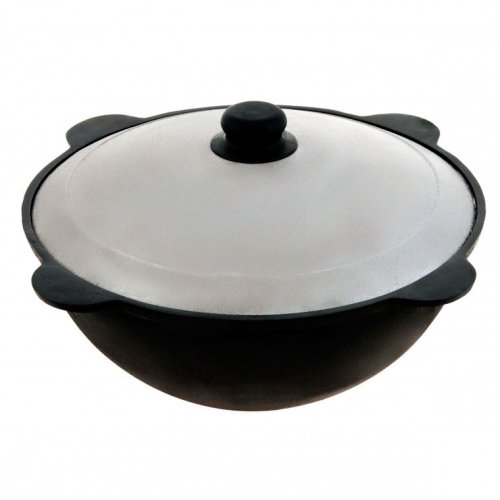 детальное фото казан чугунный узбекский 8л круглое дно с крышкой в интернет-магазине Дачный Эксперт