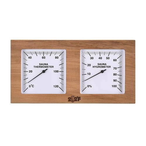 детальное фото термометр с гигрометром банная станция очки квадрат канадский кедр, th-21-r, 212f, банный эксперт в интернет-магазине Дачный Эксперт